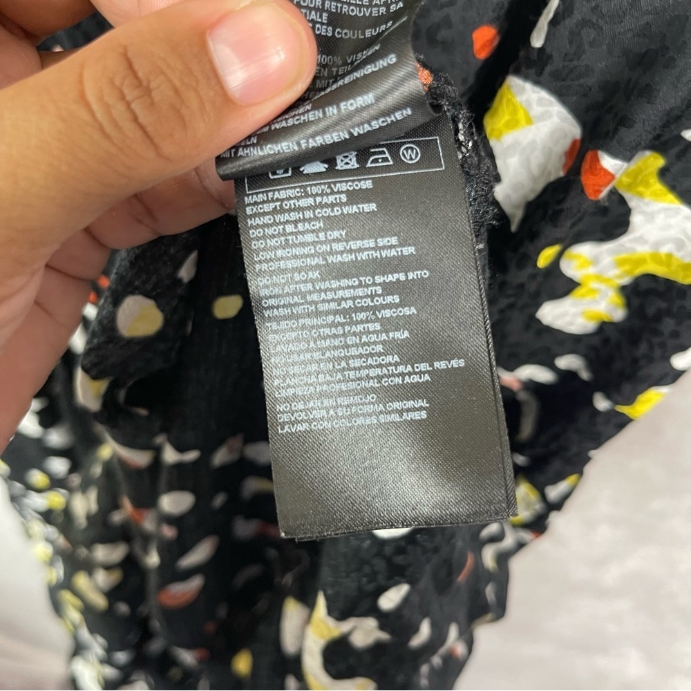 Ba&sh Tonya Gathered Printed Satin-Jacquard Midi Dress In‎ Black Size 0 US XS - Picture 7 of 10